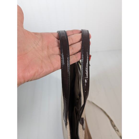 Coach F24665 Stripe North South Beige Wool Blend Tote - Picture 14 of 15